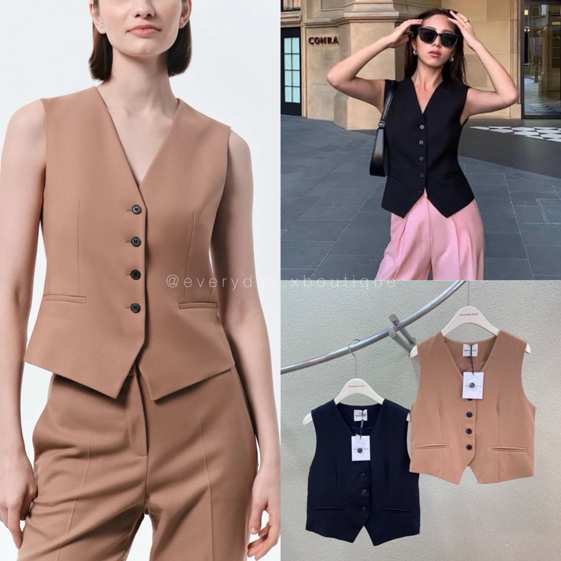 ZR basic vest top (360฿) เสื้อแขนกุดคอวี แต่งกระดุมหน้า ใช้งานได้จริง ทรงเป๊ะ ดีเทลสวยเรียบหรู เนื้อผ้ามีซับใน valen