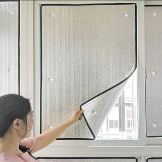 พร้อมส่ง>> ม่านบังแดด ขนาด70x60-250/75x60-250cm. แผ่นฉนวนกันความร้อน 2ด้านหนา 5มม. ฟิล์มบังแดดอลูมิเนียมฟอยล์หนา