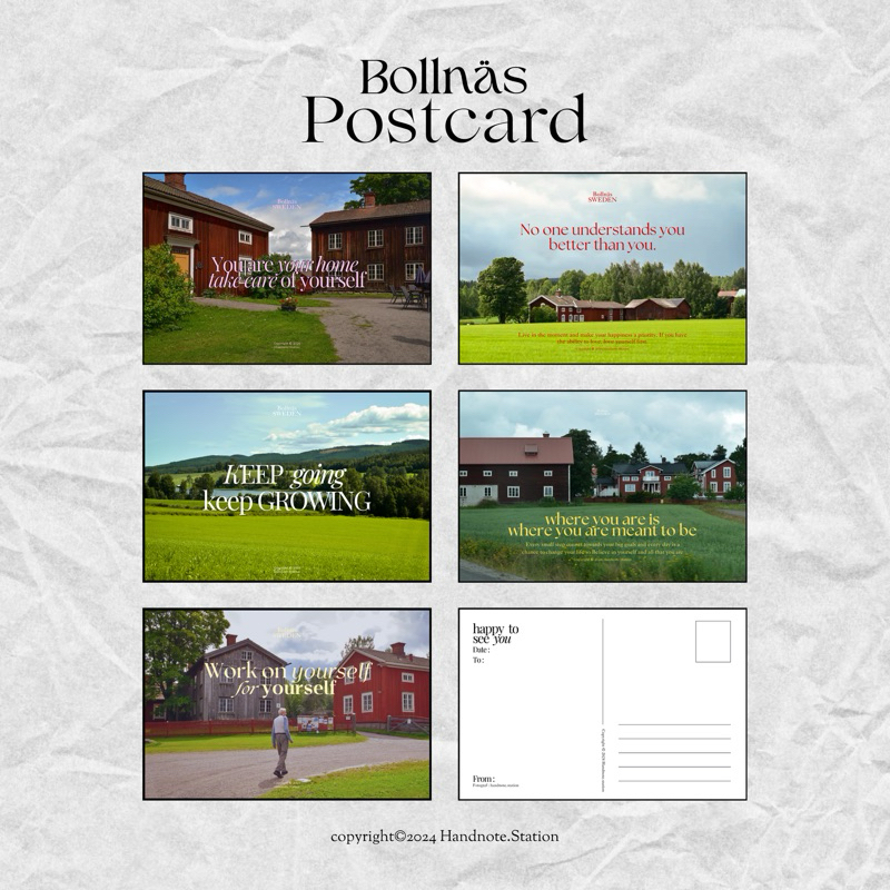 (พร้อมส่ง) โปสการ์ดตกแต่งคอลเลคชั่นซัมเมอร์ ขนาด 4*6 นิ้ว ✨ / บอนเนสโปสการ์ด Bollnäs postcard - Handnote Station