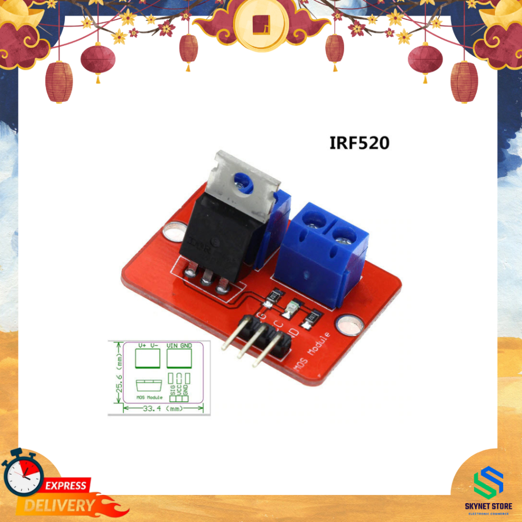 (1ชิ้น) IRF520 MOSFET Driver Module For Arduino