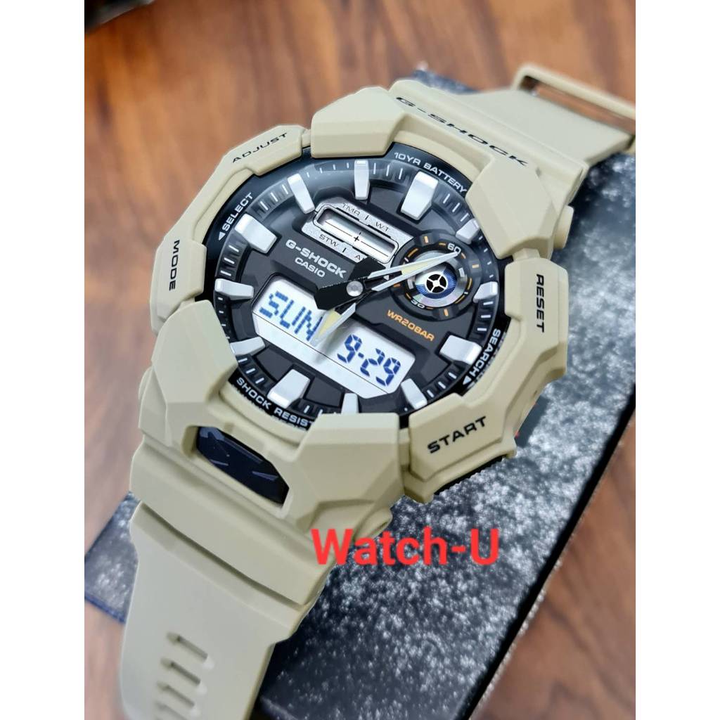 Casio G-Shock นาฬิกาข้อมือผู้ชาย สายเรซิน GA-010 รุ่น GA-010-5A / GA-010-5ADR