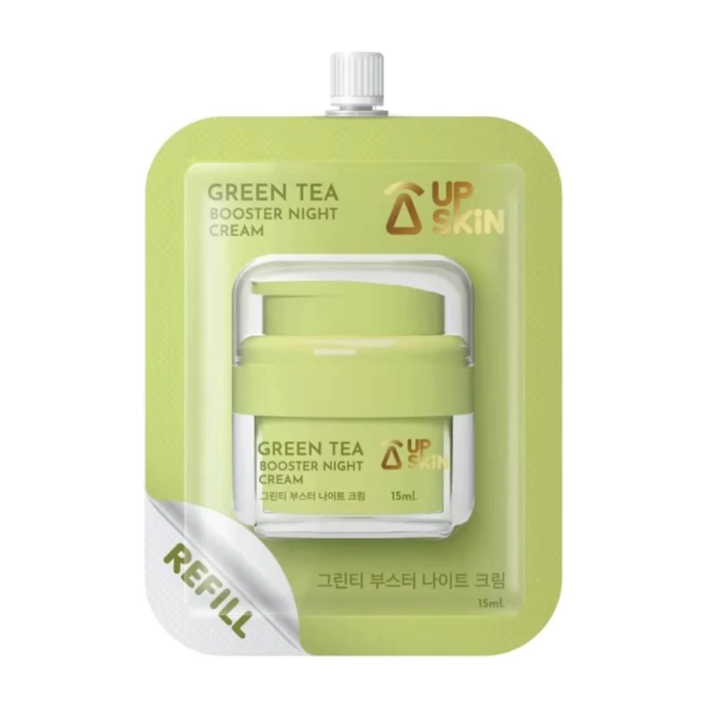 รีฟิลไนท์ครีมชาเขียว/หน้าเด็ก UP SKIN สูตรมอยส์ แพ็คเกจใหม่ (15กรัม)