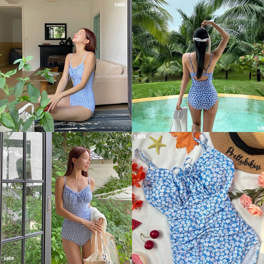 S-0678 👉 น้องลายดอกเล็กๆน่ารักมากๆๆๆค่ะ💕🥰 ปรับผูกช่วงอกเก๋ๆค่ะ รุ่นนี้ใส่แล้วอกสวยมากๆ