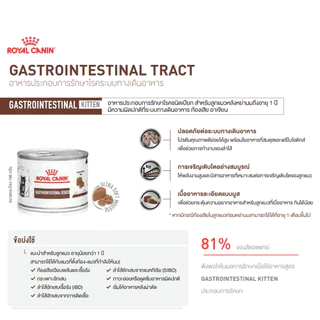 Royal Canin Vet Cat Gastro Kitten ลูกแมวท้องเสีย 195g/กระป๋อง