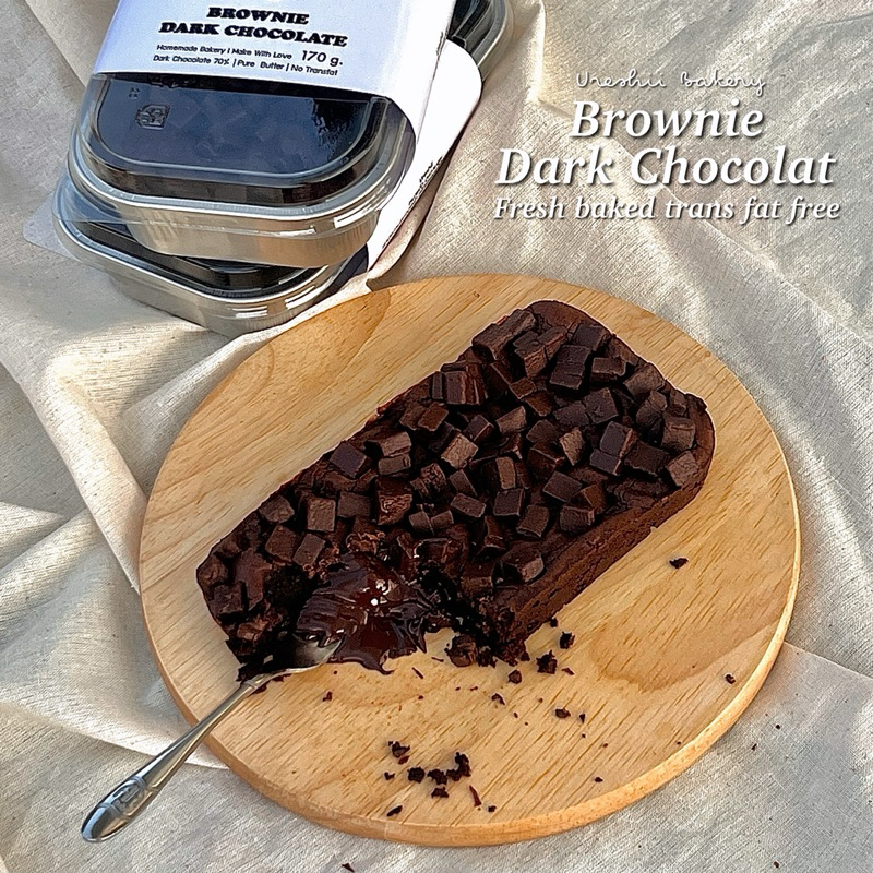 Brownie Dark Chocolate ขนม ช็อกโกแลตบราวนี่ ถ้วยใหญ่