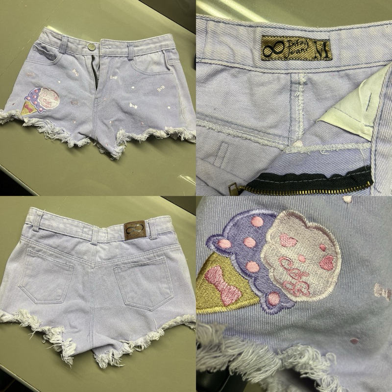 กางเกงขาสั้นเอวสูงแบรนด์ oops jeans