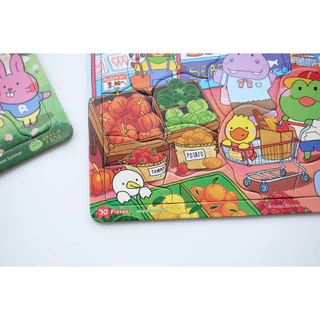 จิ๊กซอว์สำหรับเด็ก - JessieFrog Jigsaw Puzzle แบบถาด 30 ชิ้น ลาย Supermarket