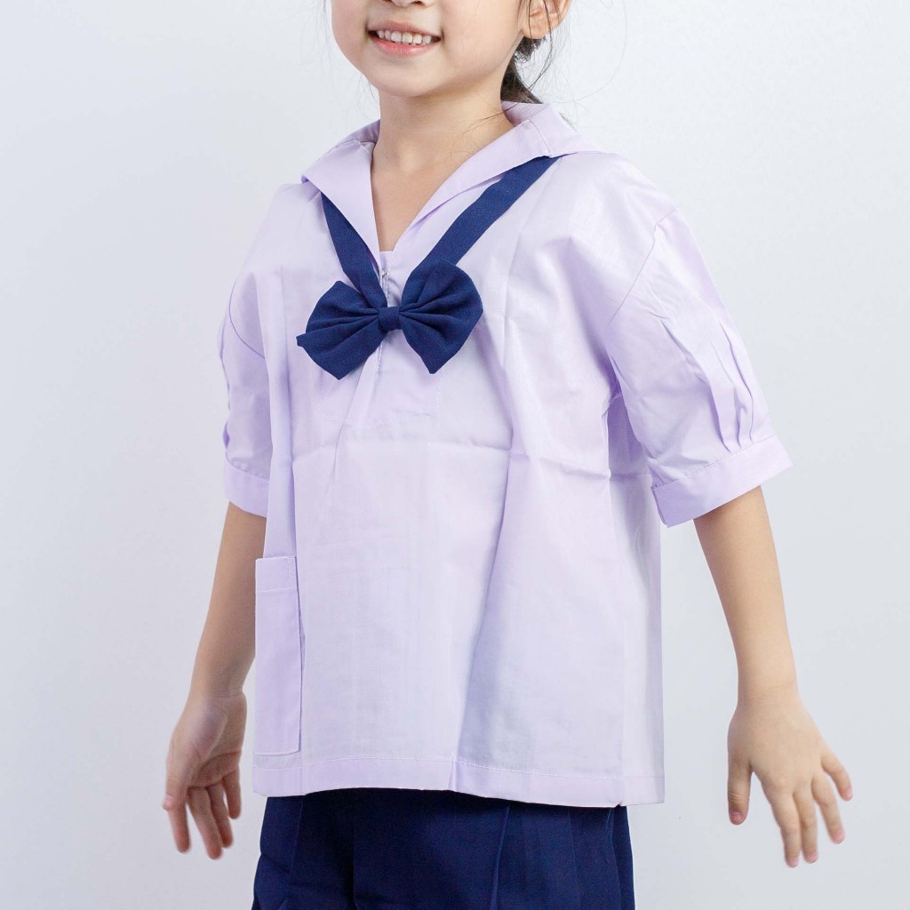 [ฟรีเซ็ทปากกา]เสื้อนักเรียนหญิง ปกทหารเรือ ตราสมาร์ท จากตัวแทนจำหน่าย Made in Thailand (Khonkaen)