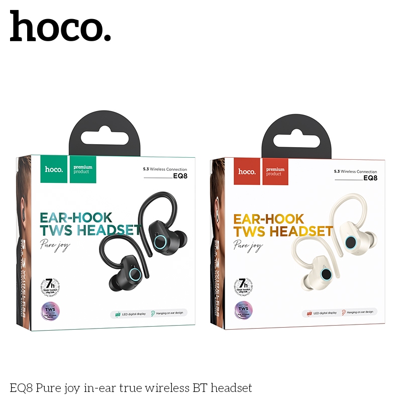 HOCO EQ8 หูฟังไร้สาย  TWS แบต 7 ชม. มีจอ LED บอกแบต ไมค์ในตัว เสียงดีเบสแน่น หูฟังบลูทูธ 5.3 hc3