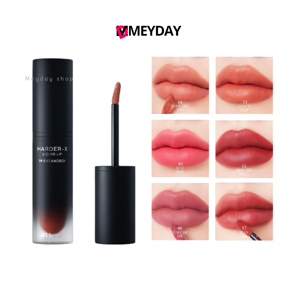 ลิป 4U2 ลิควิดแมท HARDER-X LIQUID LIP มีมาให้เลือก 18 เฉดสี ( 4U2 โฟร์ยูทู )