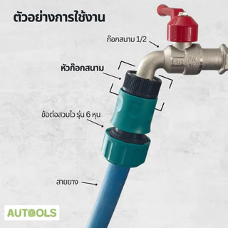 หัวก๊อกสนาม อะไหล่ก๊อกสนาม หัวต่อก๊อกสนาม เพื่อใช้กับ ข้อต่อสวมไว รุ่นทองเหลือง รุ่นพลาสติก ABS