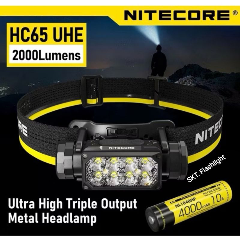 Nitecore HC65UHE 2000LM 243เทตร แบต18650 4000mAh