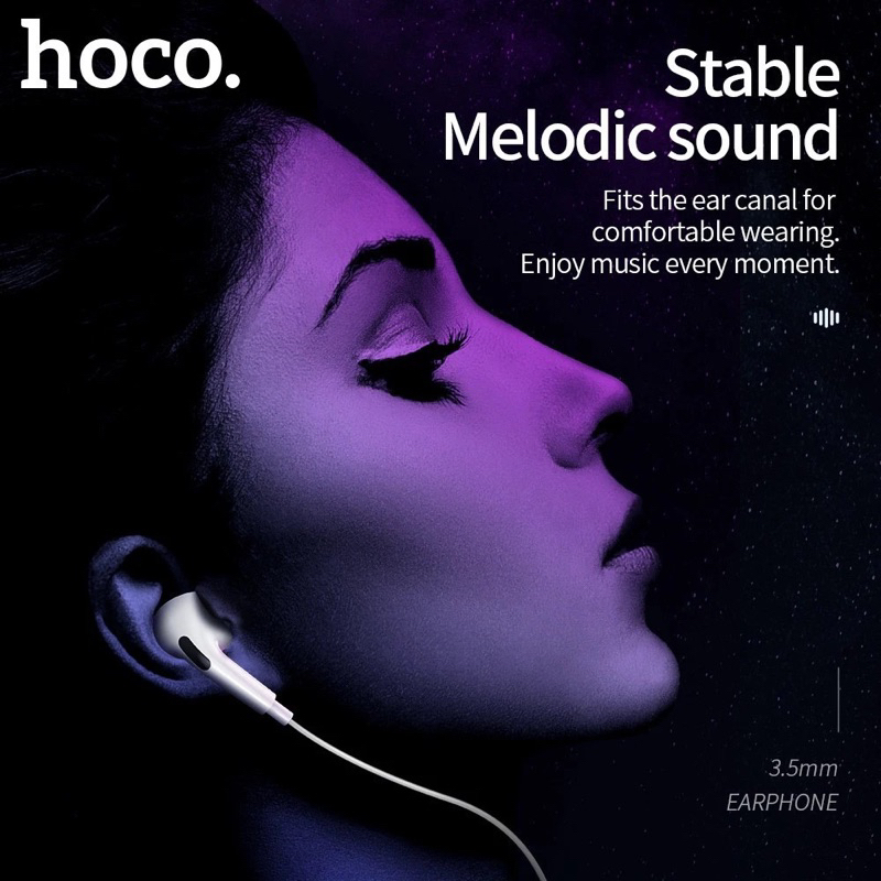 Hoco M1 Pro หูฟังสมอลทอร์ค มีไมค์ในตัว คุยโทรศัพท์ ฟังเพลง Original series wired earphones รองรับ iOS และ Android