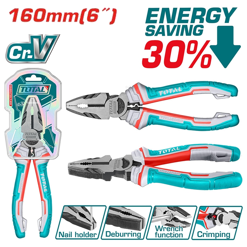Total คีมปากจิ้งจก High Leverage ออกแรงลดลง 30% / 7 นิ้ว THT210706S / 8 นิ้ว THT210806S / 9.5 นิ้ว THT210906S (Plier)