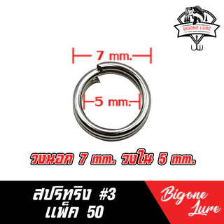 สปริทริง ตกปลา ห่วงตกปลา 50 ชิ้น สปริทริงสแตนเลส
