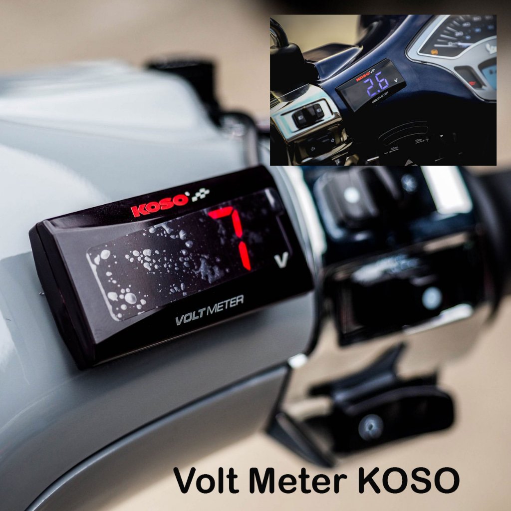 มาตรวัดแบตเตอร์รี่ Volt Meter KOSO สำหรับรถทุกรุ่น (ทรงเหลี่ยม)