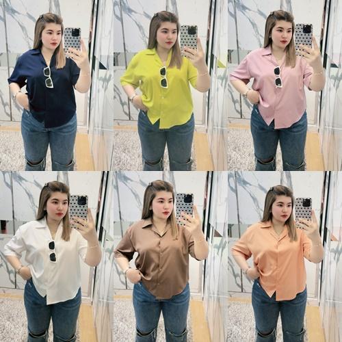 G92 คอปกไหมอิตาลี่สั้นพื้น อก 44"-48"-52"