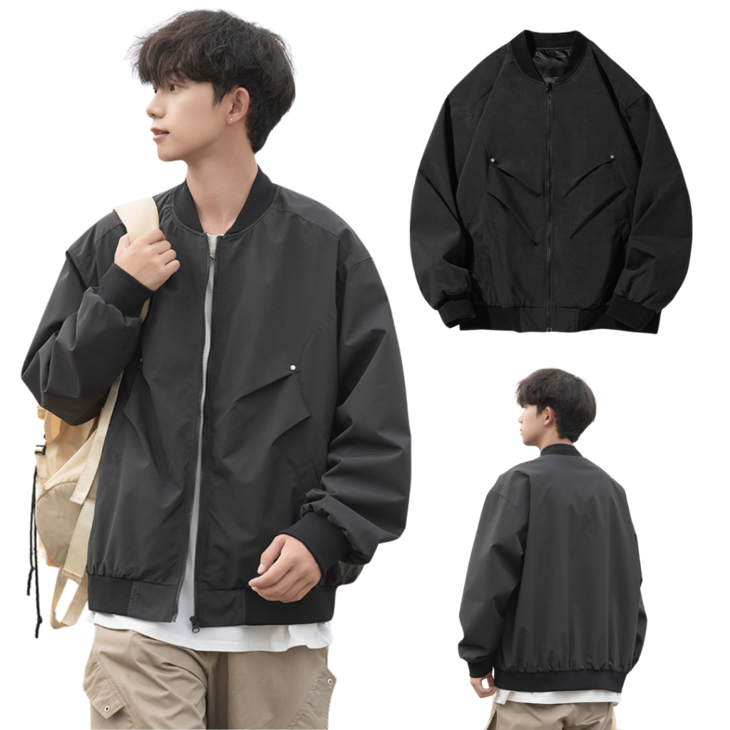 เสื้อแจ็คเก็ตเกาหลีดีเทลผ้าไนลอนกันน้ำ Premium Jacket Korea Style