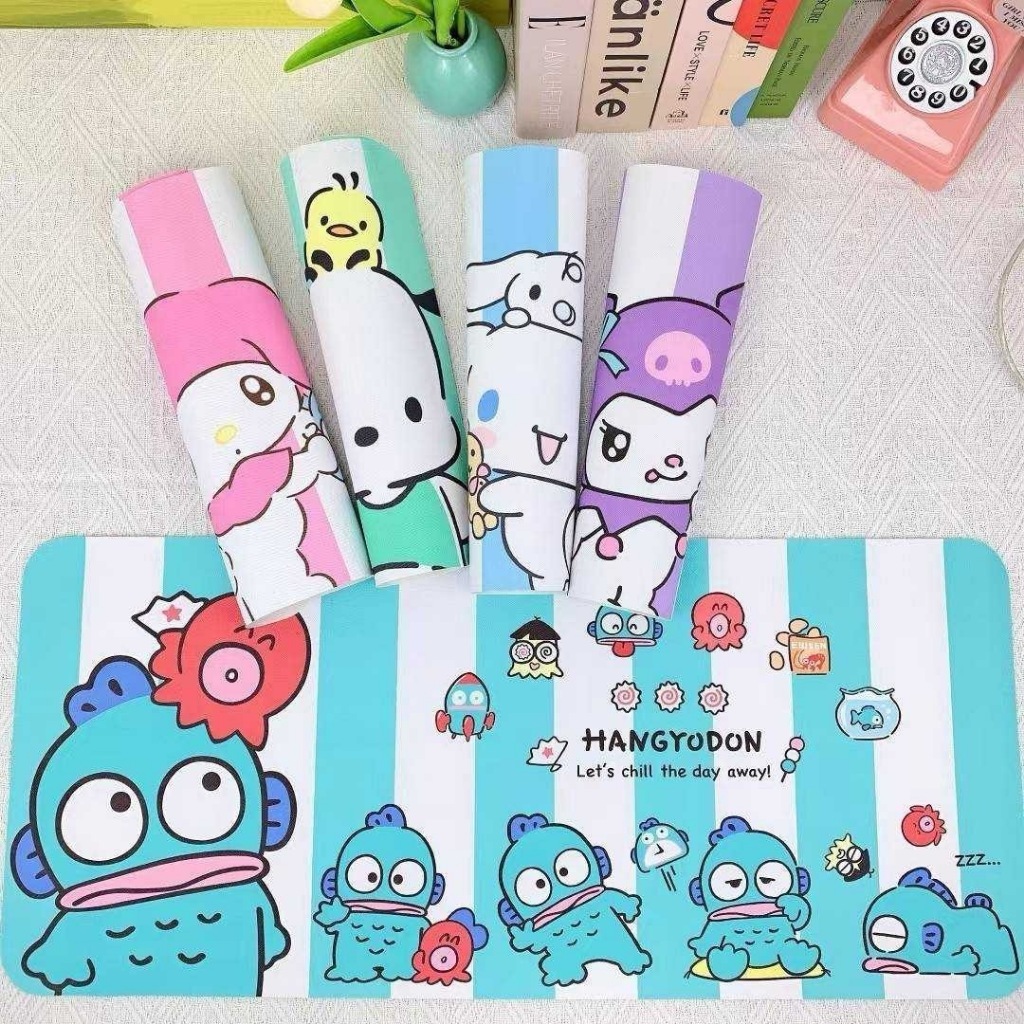 แผ่นรองคีร์บอร์ดลายการ์ตูน แผ่นรองเม้าส์สุดน่ารัก SANRIO ขนาด 68×30 cm