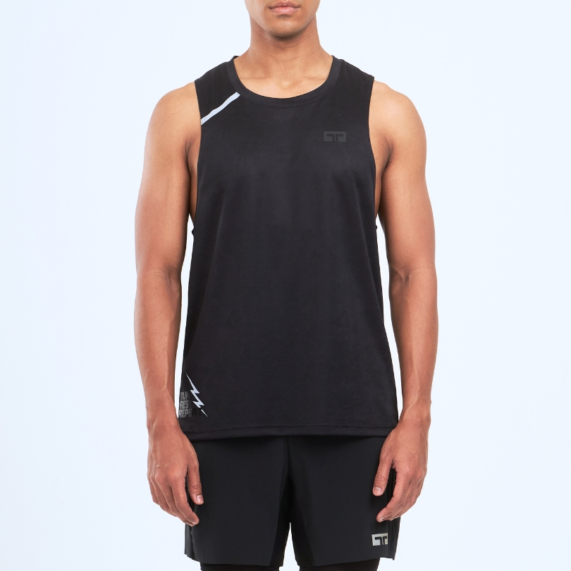 TL BOLT SINGLET เสื้อวิ่งทรงไฮบริดรุ่น โบลต์ (ดำ 24112B)