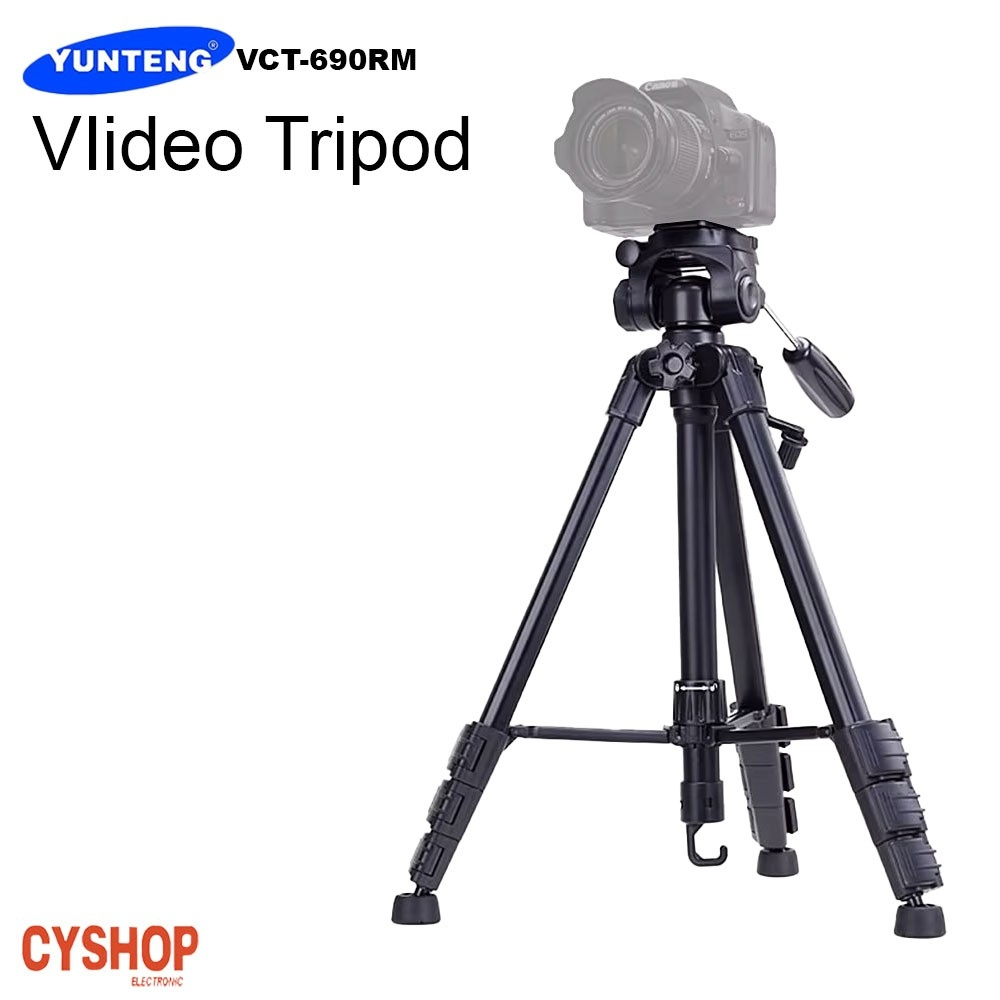 YUNTENG TRIPOD VCT-690RM ขาตั้งกล้องวิดีโอ ถ่ายรูปภาพ สำหรับกล้องดิจิตอล/ โทรศัพท์มือถือ สินค้ามีพร้