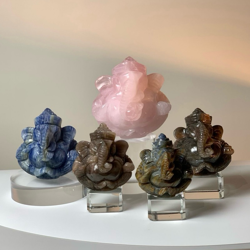 Ganesha Rose Quartz พระพิฆเนศแกะสลัก โรส ควอตซ์
