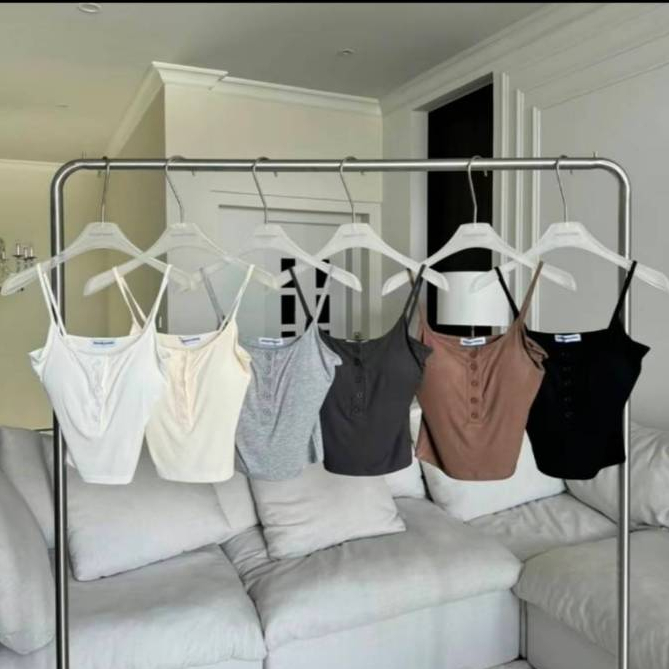 PT1026 เสื้อสายเดี่ยวกระดุมหน้า PROMTHONG (มีฟองน้ำ)