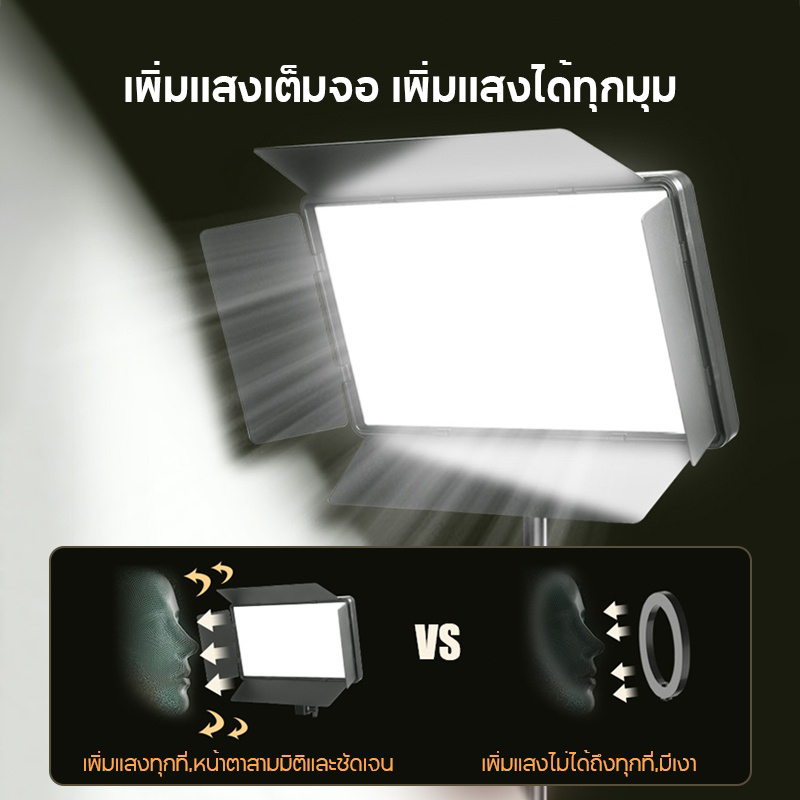 11 นิ้ว ไฟสตูดิโอ+ขาตั้ง 2.1m ไฟไลฟ์สด ไฟถ่ายภาพ LED Light พร้อมรีโหมด ไฟถ่ายภาพ รีโมทแสงได้ Studio แสงไฟสด ไฟสตูดิโอ
