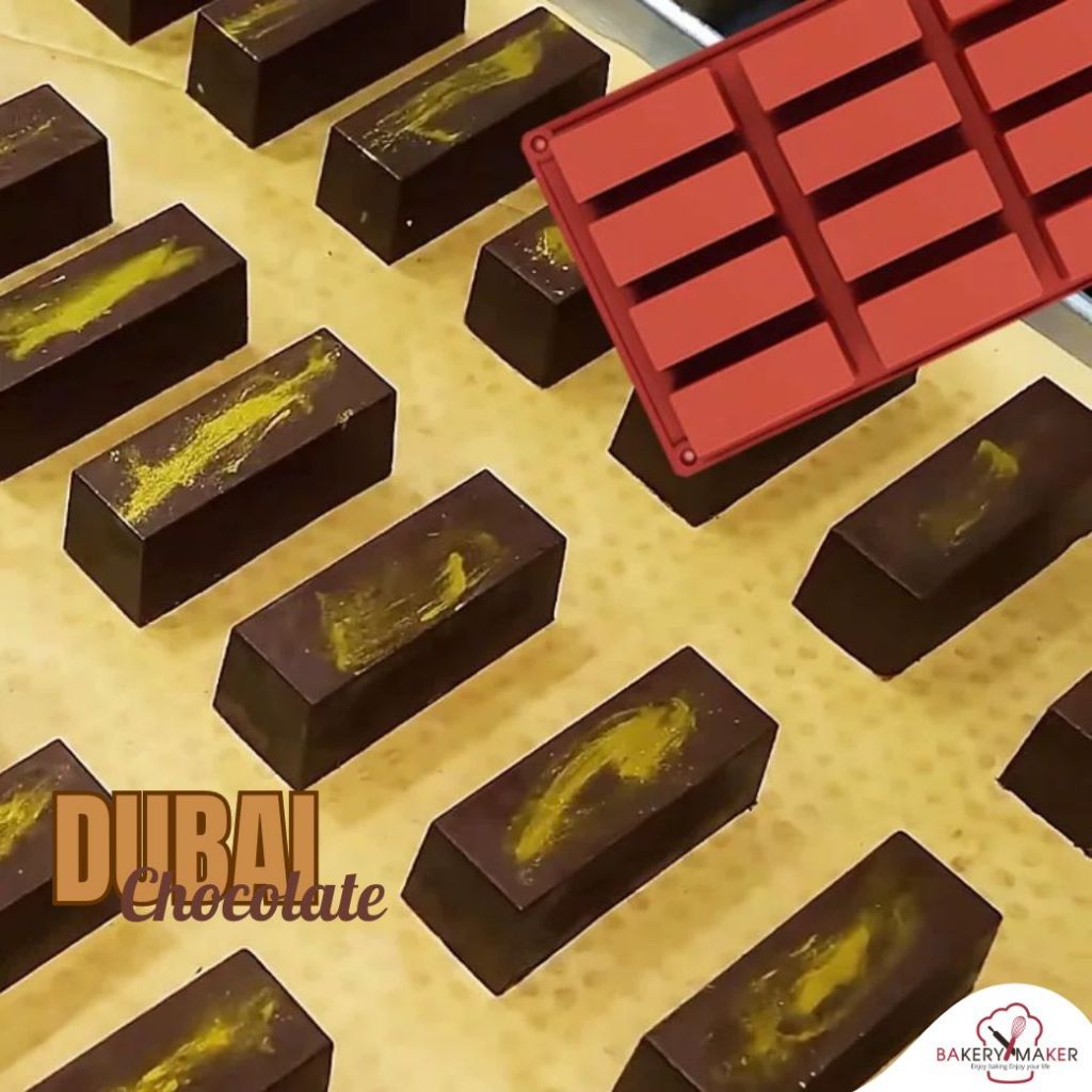 แม่พิมพ์ Dubai Chocolate พิมพ์ช็อคโกแล็ตบาร์ 3ช่อง Chocolate bar polycarbonate mold พิมพ์ดูไบ ฟอยล์