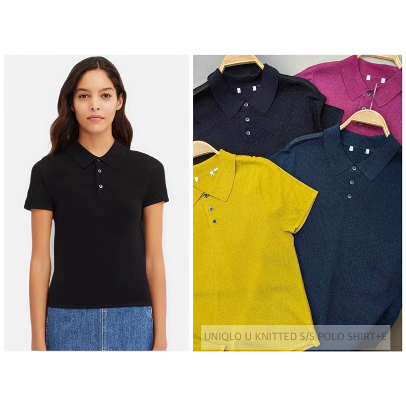UNIQLO เสื้อโปโลถัก คอปก แขนสั้น U KNITTED S/S POLO SHIRT+E (A1301)