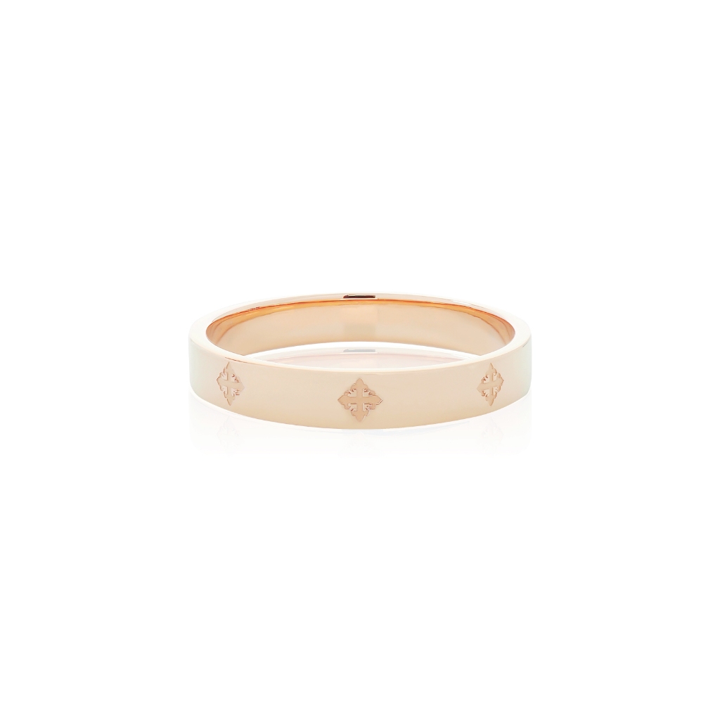 AKE AKE Rituals Cross Wedding Band PM-Pure Pink Gold แหวนเงินแท้925 ชุบทองชมพู (Pure Pink Gold)
