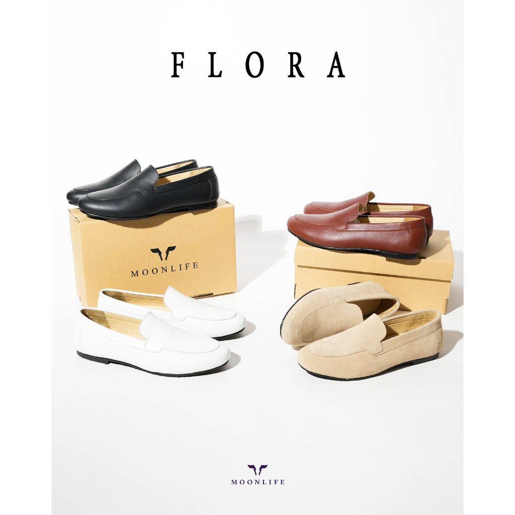 Moonlife Flora รองเท้าหนังแท้ โลฟเฟอร์