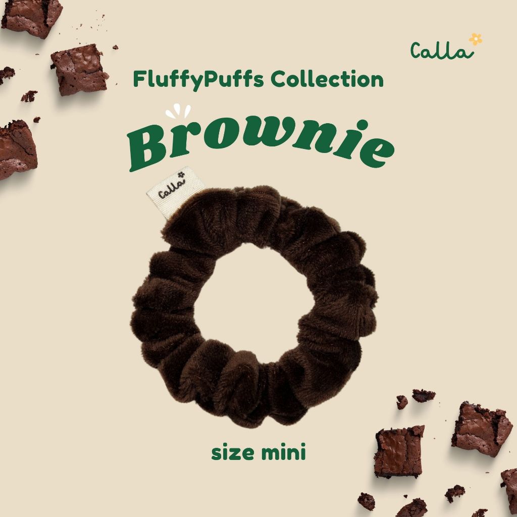 ยางมัดผม Brownie - FluffyPuffs Collection ( size mini ) - Calla ✿