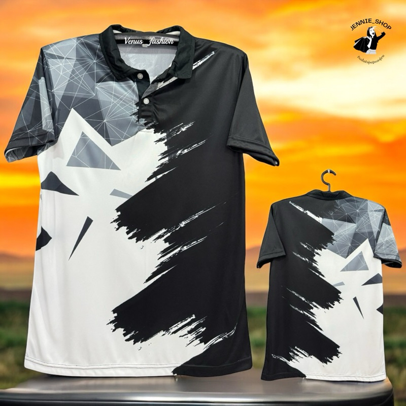 เสื้อกีฬาพิมพ์ลายคอโปโล V-05 สีสันสดใส เนื้อผ้านิ่ม ใส่สบาย