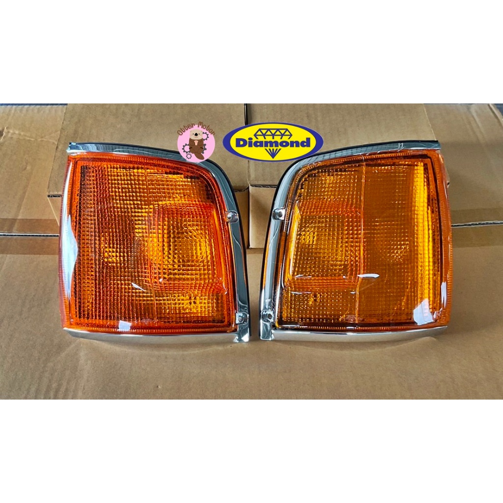 ตราเพชร ไฟเลี้ยว ไฟหรี่มุม ไฟมุม ISUZU TFR ปี 1988-1994 สีส้มเบ้าโครเมี่ยม