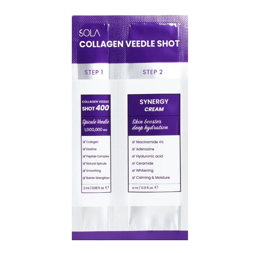 เซรั่มเปิดผิว Sola Collagen Veedle Shot 2 Step ( ซอง )