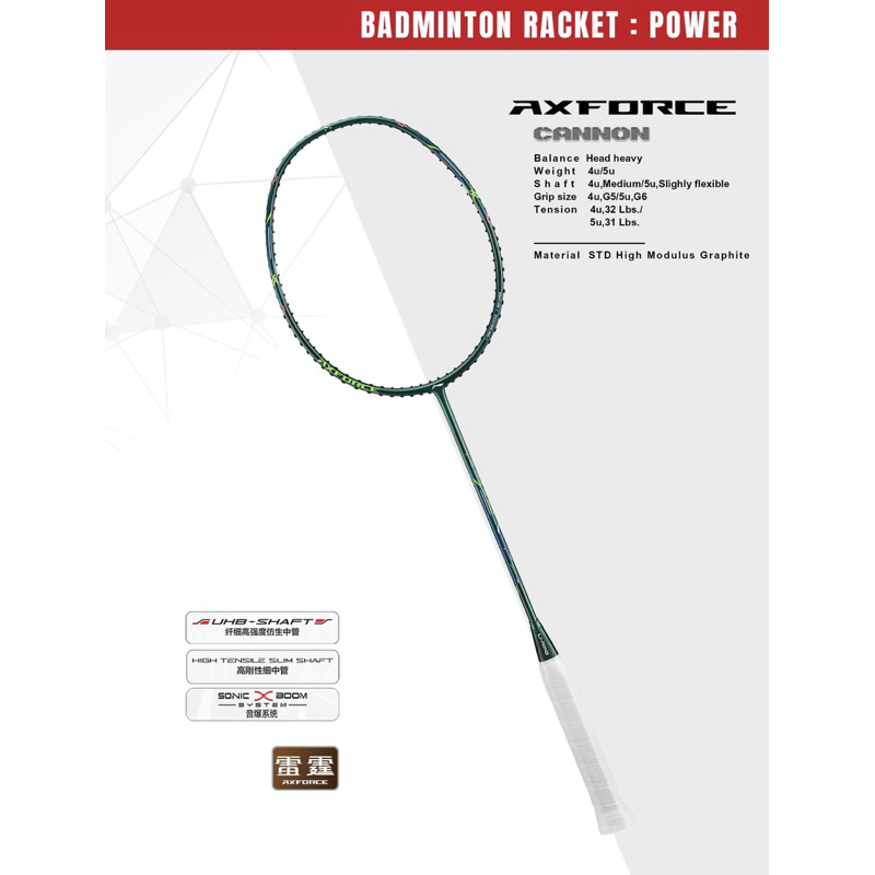 ไม้แบมินตัน  Li-ning AXFORCE CANNON   และ AXFORCE CANNON LIGHT