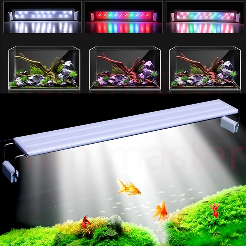 ไฟตู้ปลา led หลอดไฟตู้ปลา ไฟติดตู้ปลา3w/5w/6w/8w สำหรับตู้ปลาขนาด 11-36 นิ้ว ความสว่างสูง ปรับแสงได้ 4 แบบ โคมไฟ 4 แถว