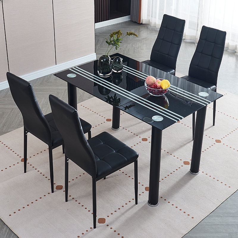 ชุดโต๊ะกระจก+เก้าอี้ 4 และ 6 ที่นั่ง กระจกดำ (จัดส่งเป็นแพ็คลูกค้าประกอบเอง)