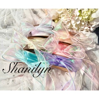 🌟น่ารักมาก🌟ริบบิ้นผ้าแก้ว สีโฮโลแกรม สีรุ้ง น่ารักมากๆหน้ากว…