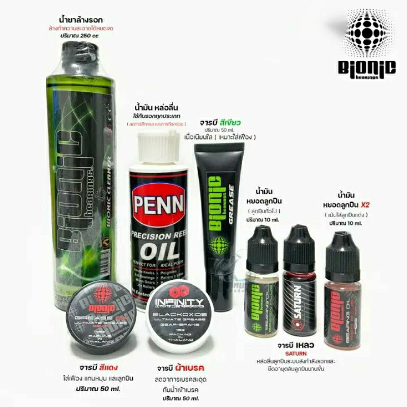 ผลิตภัณฑ์ ดูแลรอกตกปลา น้ำมัน และ จารบี PENN & BIONIC