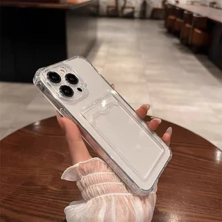TPU ที่ใส่บัตรเคส For iPhone 13 11 16 17 Pro Max Air 7 8 Plus XR 15 12 14 X Xs 8plus 7plus 15promax 16promax เคสมือถือ