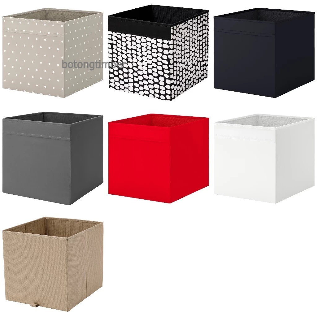 IKEA DRONA KOSINGEN กล่องหุ้มผ้าพร้อมมือจับ หลายสี ขนาดใหญ่ 33x38x33