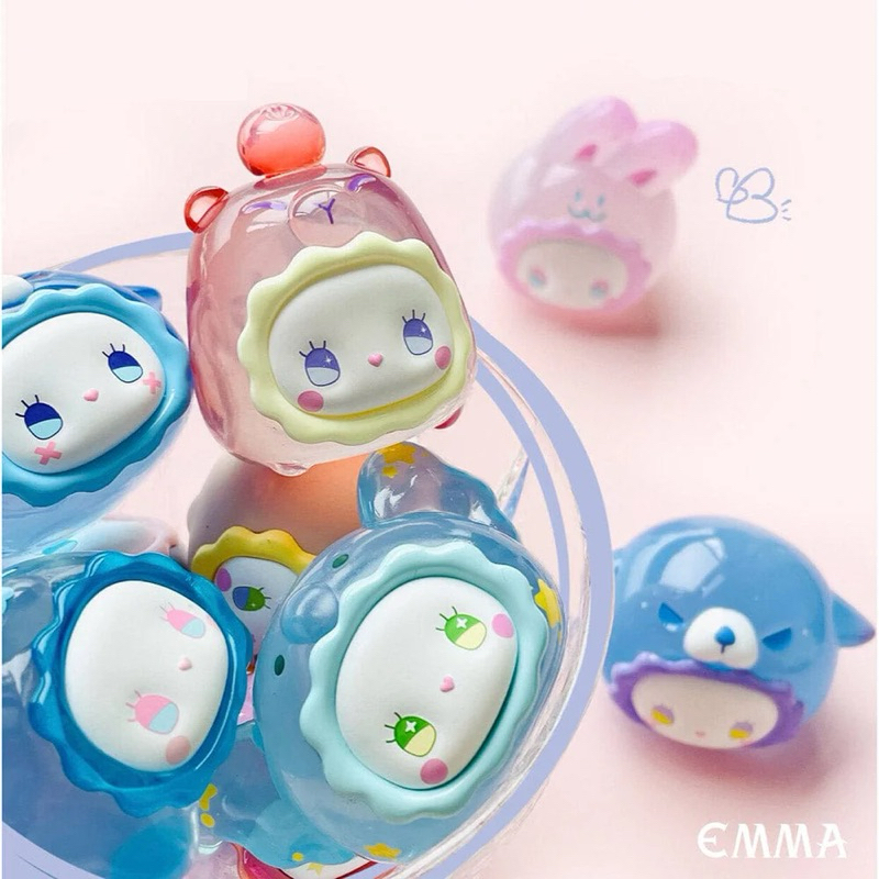 (Live/วีดิโอลด100฿) กล่องสุ่ม(1สุ่มได้1จิ๋ว) EMMA RUA RUA ZOO Series Bean Blind Box