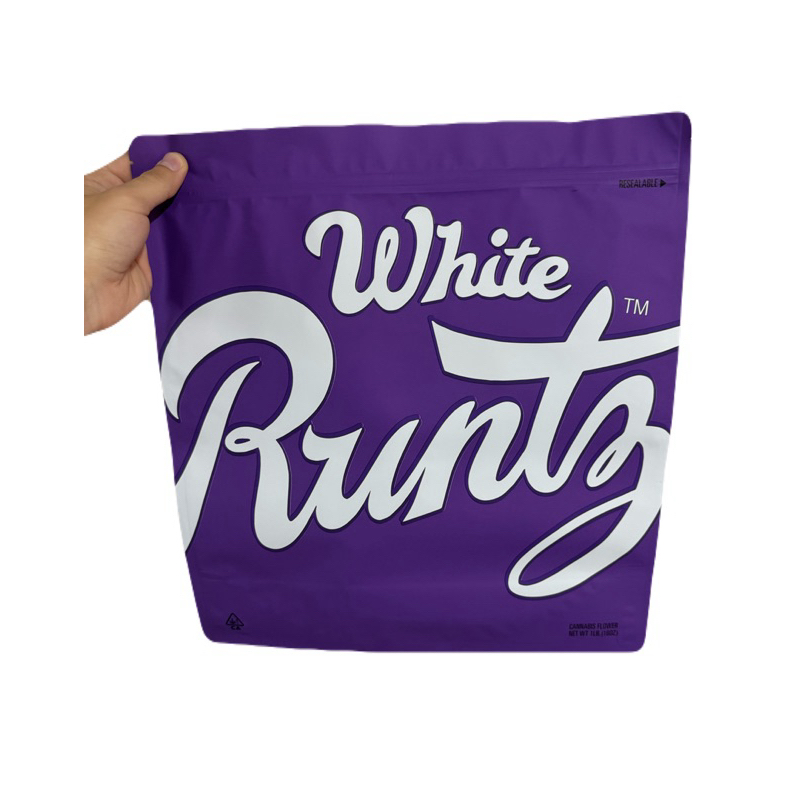 White Runtz Mylar zip bag size 454 grams / 1 lb