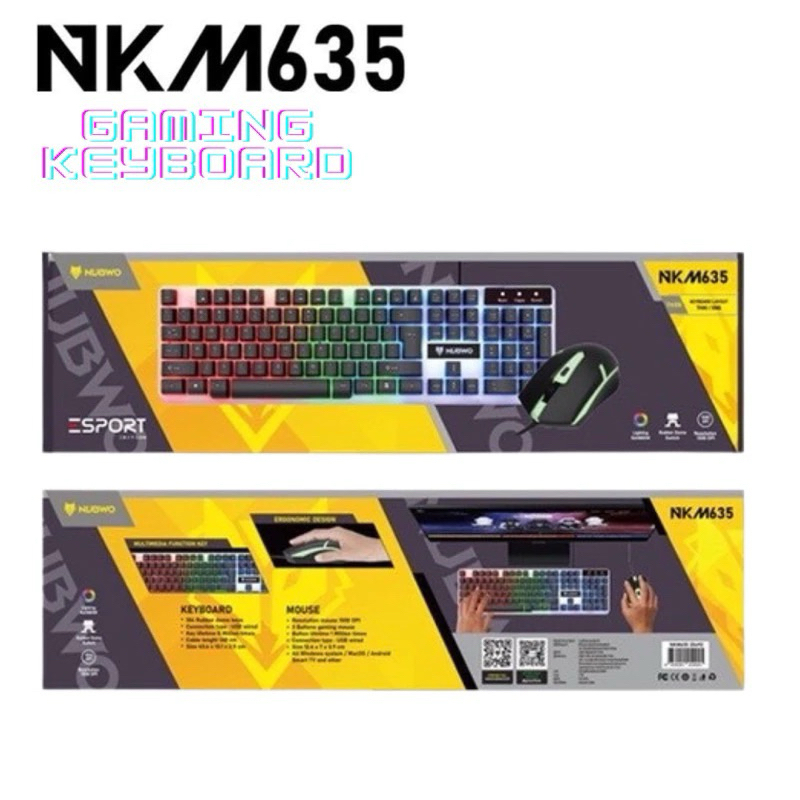 คีย์บอร์ด+เม้าส์ 2in1 NUBWO NKM635 สีดำ ของแท้ 100%