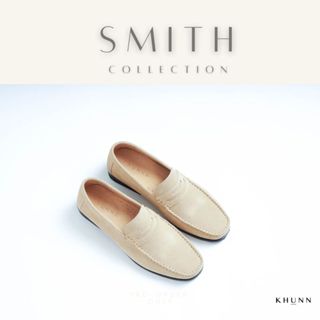 (PRE-ORDER) KHUNN รองเท้าหนังกลับแท้ รุ่น Smith สีครีม CREAM