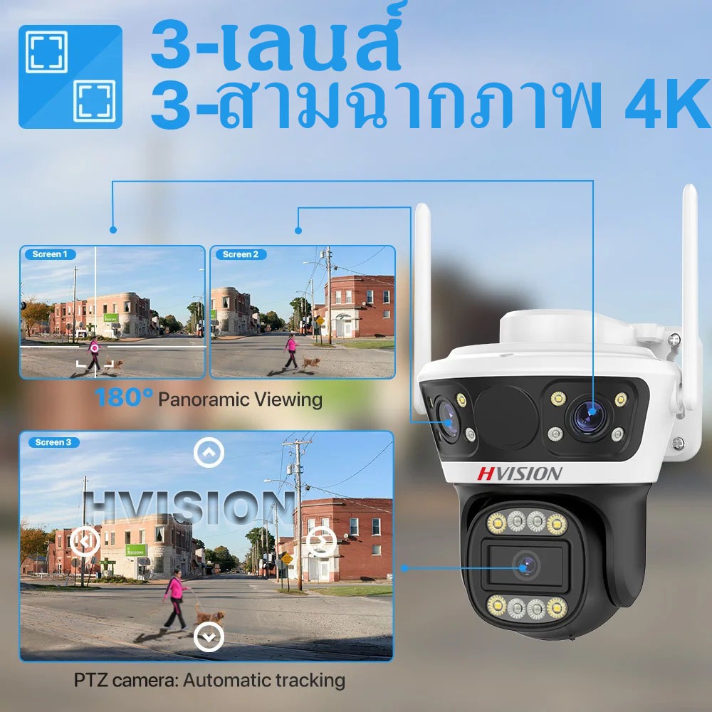อัพเกรด 3เลนส์ กล้องวงจรปิด SIM 4Gใส่ซิม wifi  3กล้อง 8MP กล้องวงจรปิดใส่ซิม กล้องวงจรปิด ใช้ซิมเน็ต