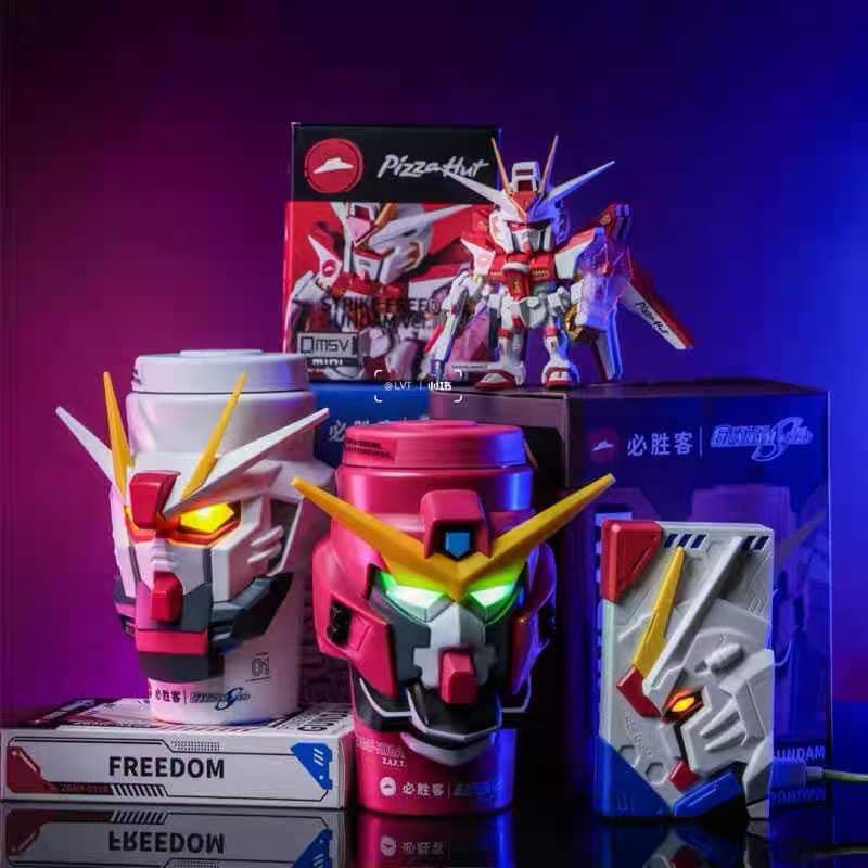 Pizza Hut China x Gundam SEED Collaboration - Exclusive Collectibles Unveiled.  2024.