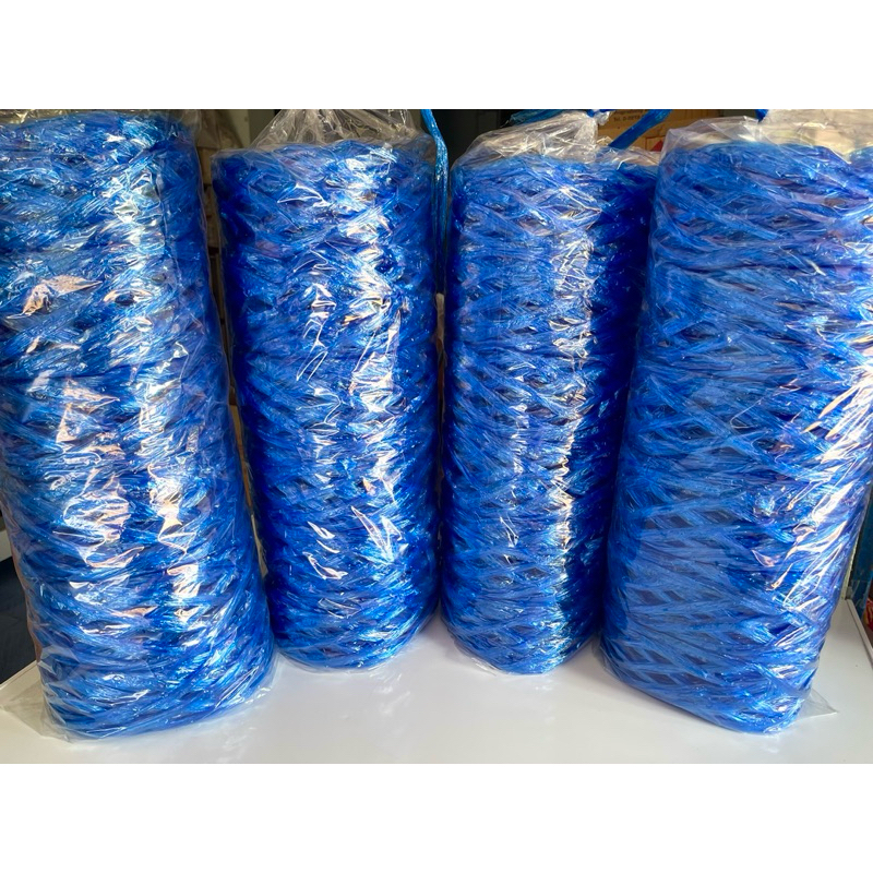 เชือกฟางพลาสติก ครึ่งโหล(6ม้วน) เชือกฟางฟู สีน้ำเงิน เกรดA อย่างดี เชือกมัดของ ราคาโรงงาน